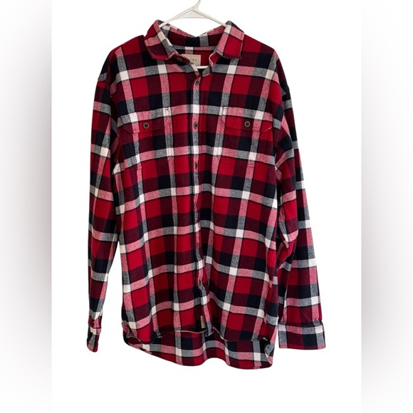 Jachs Heavyweight Flannel Black Red white Size XL Tall Winter - Picture 1 of 6